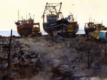 Fishing Boats on a Shingle Beach